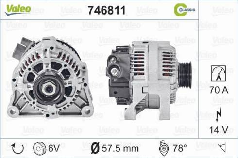 Valeo 746811 - Alternator autospares.lv