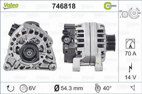 Valeo 746818 - Alternator autospares.lv