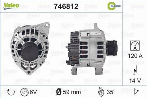 Valeo 746812 - Alternator autospares.lv