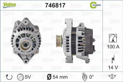 Valeo 746817 - Alternator autospares.lv