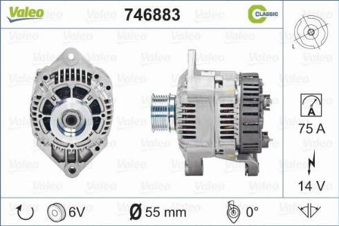 Valeo 746883 - Alternator autospares.lv