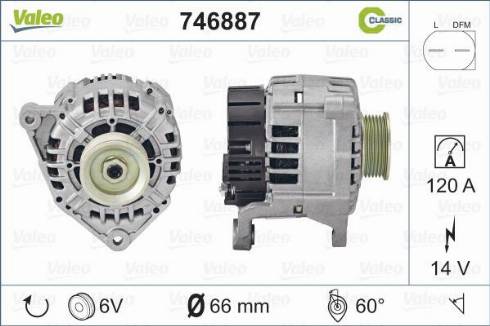 Valeo 746887 - Alternator autospares.lv