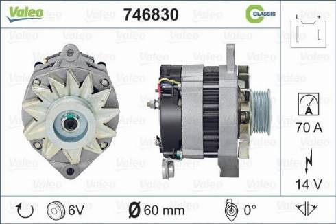 Valeo 746830 - Alternator autospares.lv