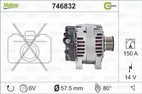 Valeo 746832 - Alternator autospares.lv