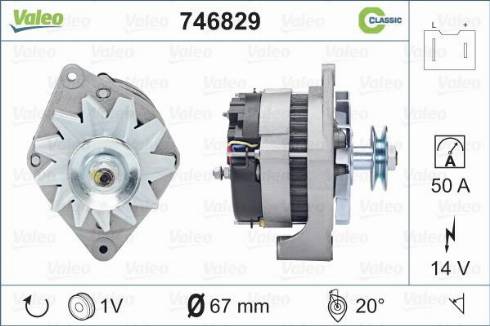 Valeo 746829 - Alternator autospares.lv