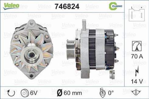 Valeo 746824 - Alternator autospares.lv