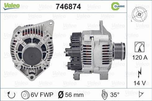 Valeo 746874 - Alternator autospares.lv