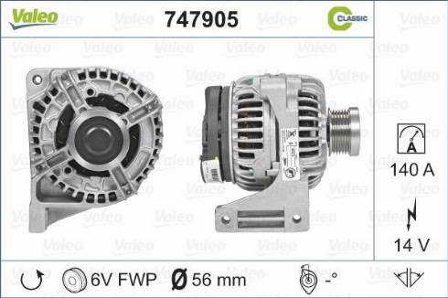 Valeo 747905 - Alternator autospares.lv