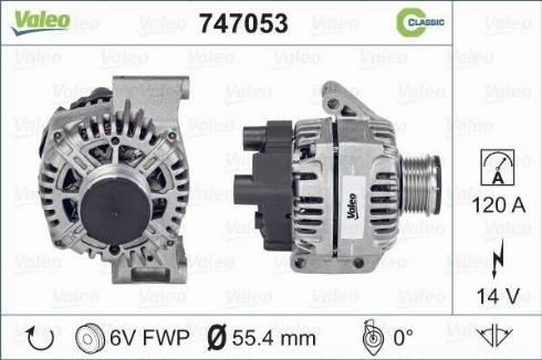 Valeo 747053 - Alternator autospares.lv