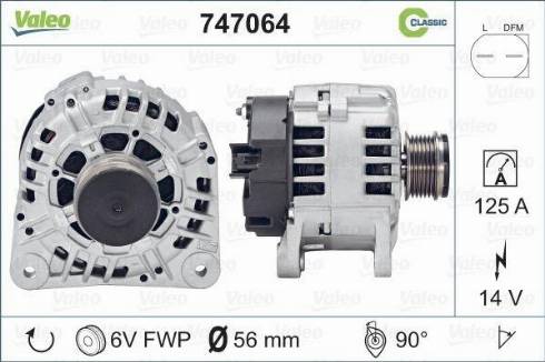 Valeo 747064 - Alternator autospares.lv