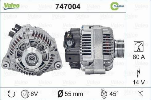 Valeo 747004 - Alternator autospares.lv