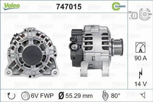 Valeo 747015 - Alternator autospares.lv