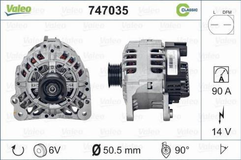 Valeo 747035 - Alternator autospares.lv