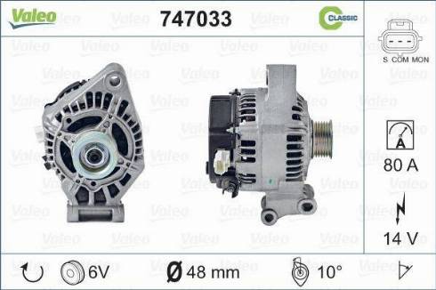 Valeo 747033 - Alternator autospares.lv