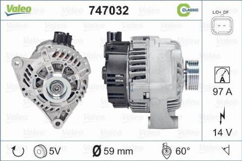 Valeo 747032 - Alternator autospares.lv