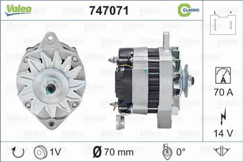 Valeo 747071 - Alternator autospares.lv