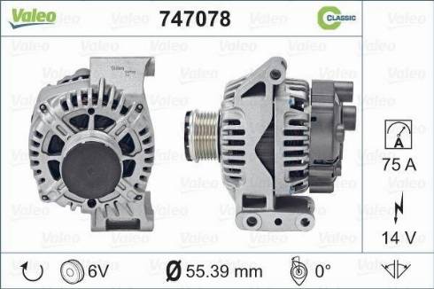 Valeo 747078 - Alternator autospares.lv