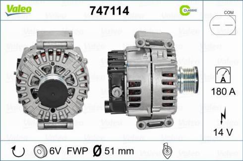 Valeo 747114 - Alternator autospares.lv