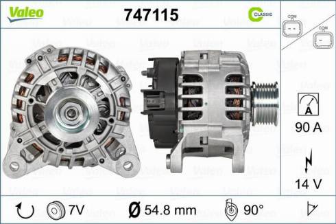 Valeo 747115 - Alternator autospares.lv