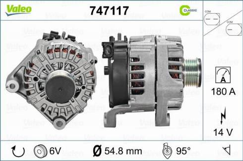 Valeo 747117 - Alternator autospares.lv