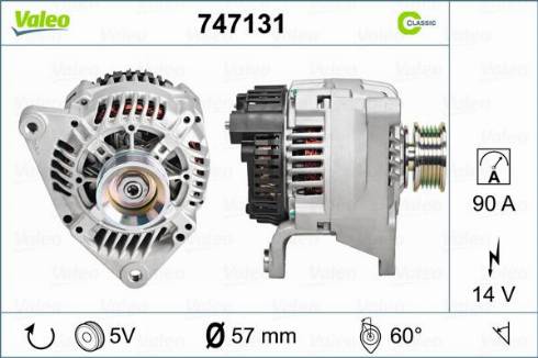 Valeo 747131 - Alternator autospares.lv