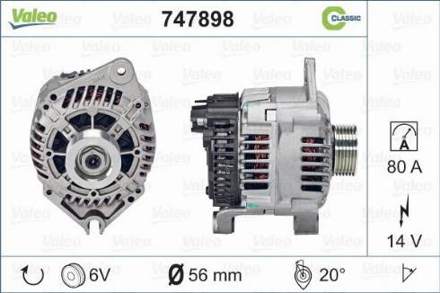 Valeo 747898 - Alternator autospares.lv