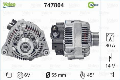 Valeo 747804 - Alternator autospares.lv