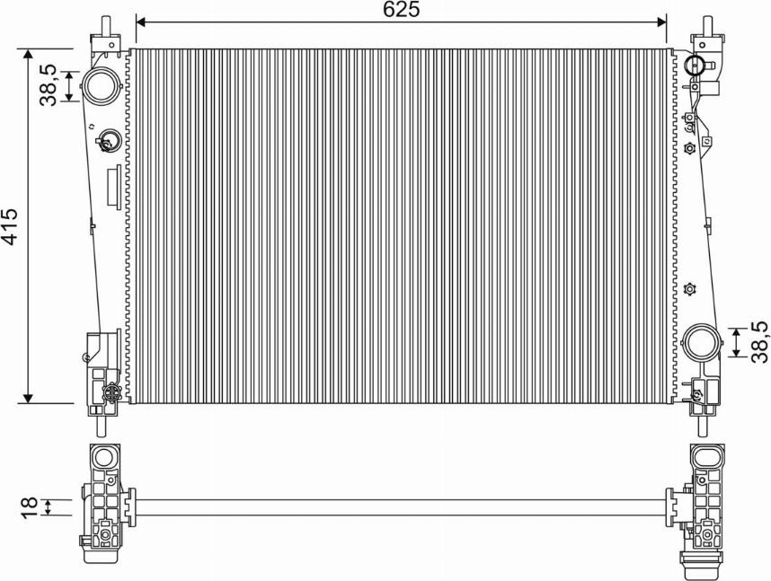 Valeo 701956 - Radiator, engine cooling autospares.lv