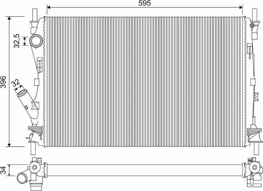 Valeo 701950 - Radiator, engine cooling autospares.lv