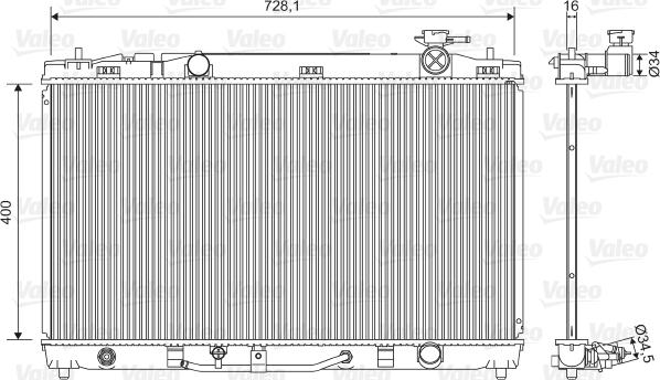 Valeo 701595 - Radiator, engine cooling autospares.lv