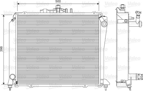 Valeo 701584 - Radiator, engine cooling autospares.lv