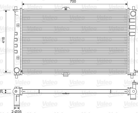 Valeo 701602 - Radiator, engine cooling autospares.lv