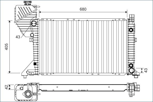 Valeo 701163 - Radiator, engine cooling autospares.lv