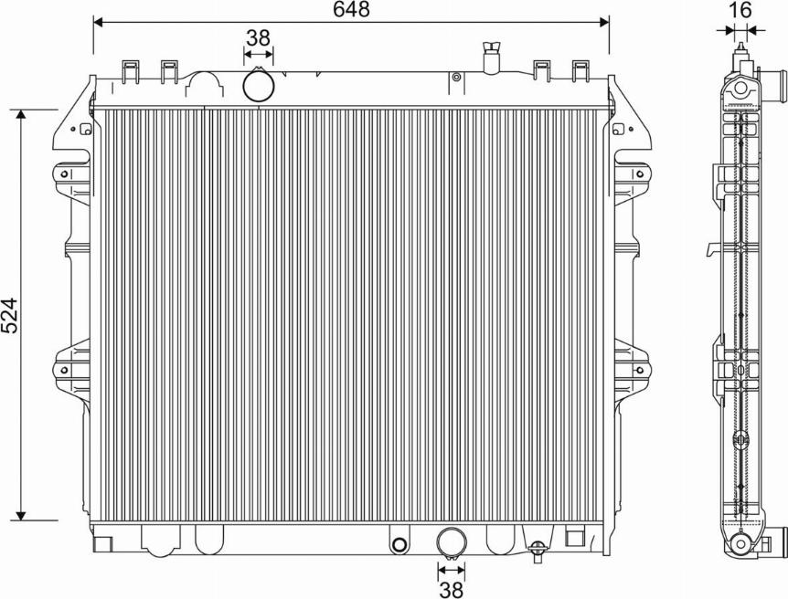 Valeo 701345 - Radiator, engine cooling autospares.lv