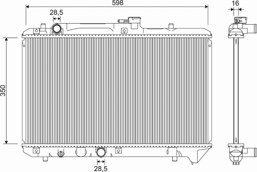 Valeo 701355 - Radiator, engine cooling autospares.lv