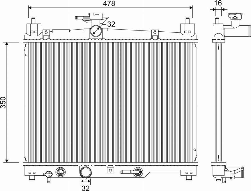 Valeo 701330 - Radiator, engine cooling autospares.lv