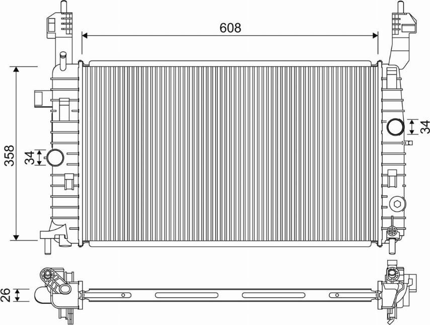 Valeo 701332 - Radiator, engine cooling autospares.lv