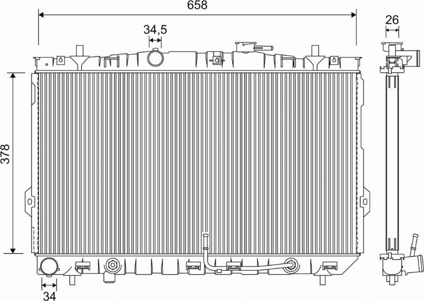 Valeo 701206 - Radiator, engine cooling autospares.lv