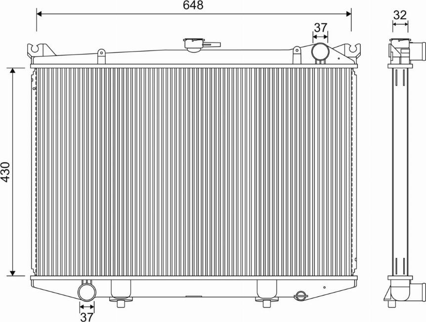 Valeo 701213 - Radiator, engine cooling autospares.lv