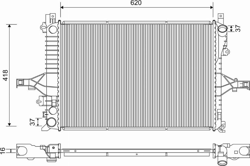 Valeo 701233 - Radiator, engine cooling autospares.lv