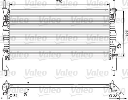 Valeo 701731 - Radiator, engine cooling autospares.lv