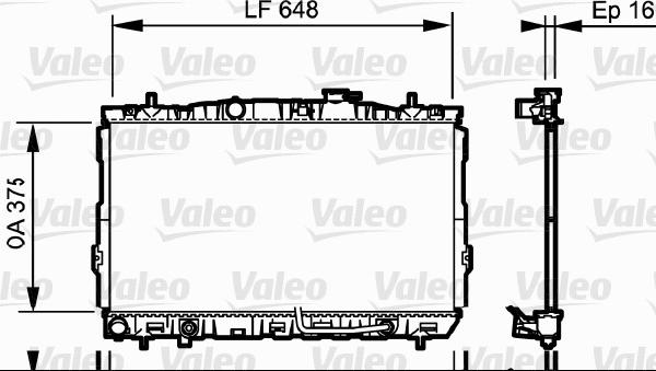 Valeo 734965 - Radiator, engine cooling autospares.lv