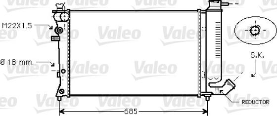 Valeo 734445 - Radiator, engine cooling autospares.lv