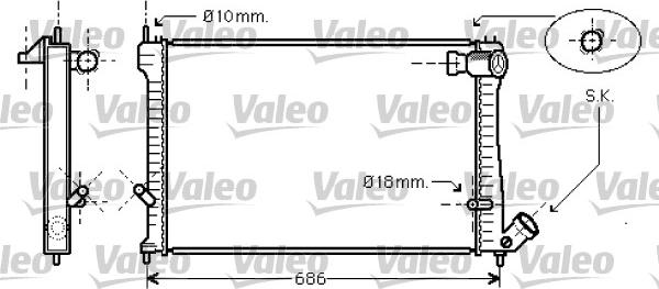 Valeo 734455 - Radiator, engine cooling autospares.lv