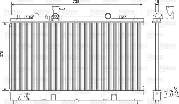 Valeo 734410 - Radiator, engine cooling autospares.lv