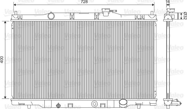 Valeo 734476 - Radiator, engine cooling autospares.lv