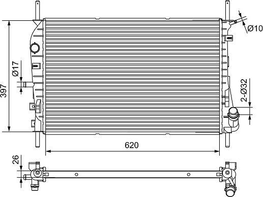 Valeo 734699 - Radiator, engine cooling autospares.lv