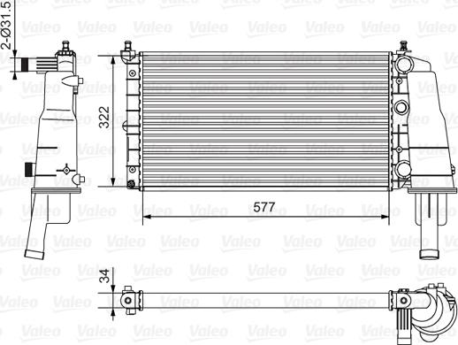 Valeo 734236 - Radiator, engine cooling autospares.lv