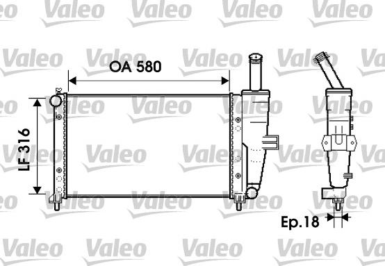 Valeo 734225 - Radiator, engine cooling autospares.lv