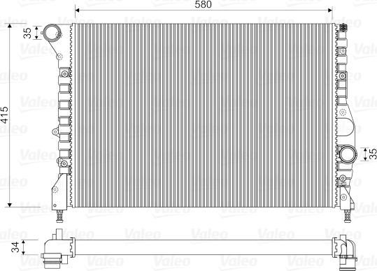 Valeo 734733 - Radiator, engine cooling autospares.lv